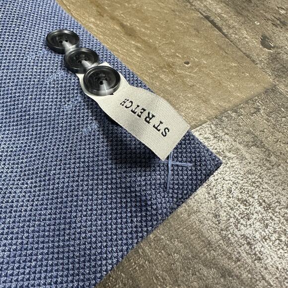 Johnny Bigg Men's Blue Venice Textured Stretch Blazer Size 46 NWT J221JK200 - Picture 13 of 15